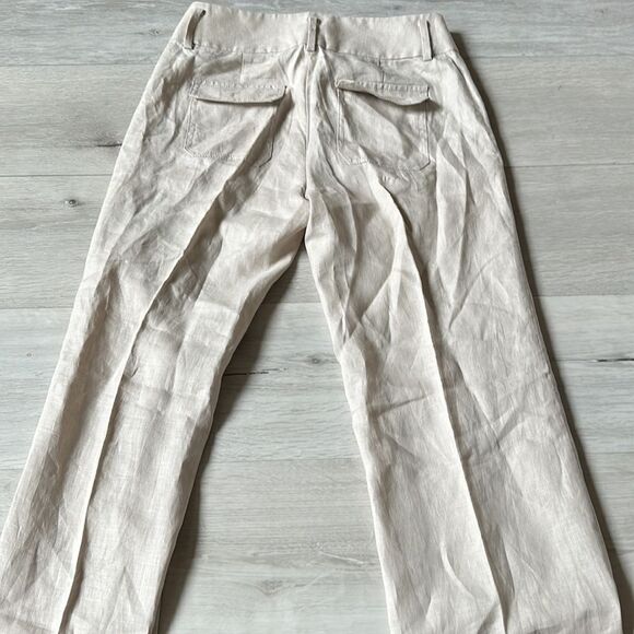 J. Crew Linen Pleasted Wide Waisted Pants in Light Khaki Size 0 Nwot - Picture 8 of 8